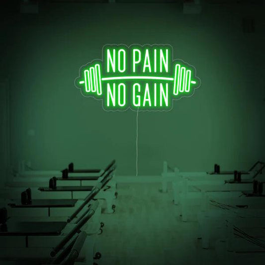 No Pain No Gain Neon Sign | Neon Sign For GYM | Motivational Gym Neon - Makkar & Brothers