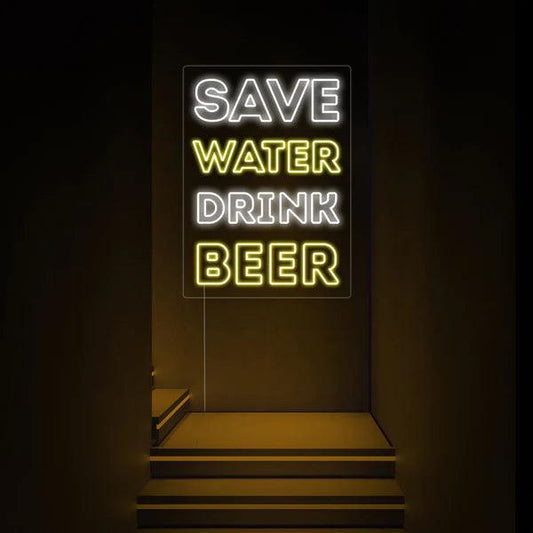 Save Water Drink Beer Neon Sign | Neon for Bar - Makkar & Brothers