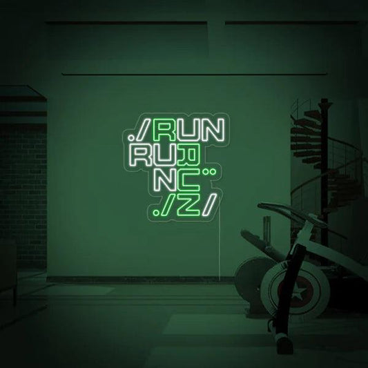 RUN RUN RUN Neon Sign | Neon For Treadmill Area