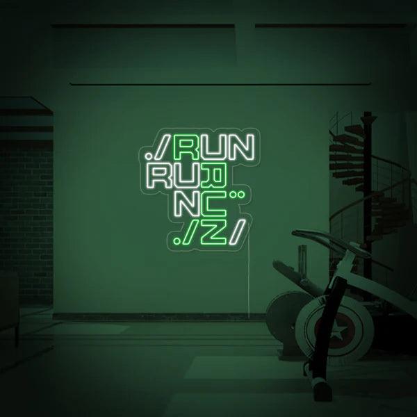 RUN RUN RUN Neon Sign | Neon For Treadmill Area - Makkar & Brothers