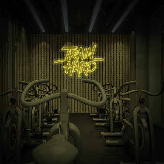 Train Hard Neon Gym | Gym Neon Sign - Makkar & Brothers