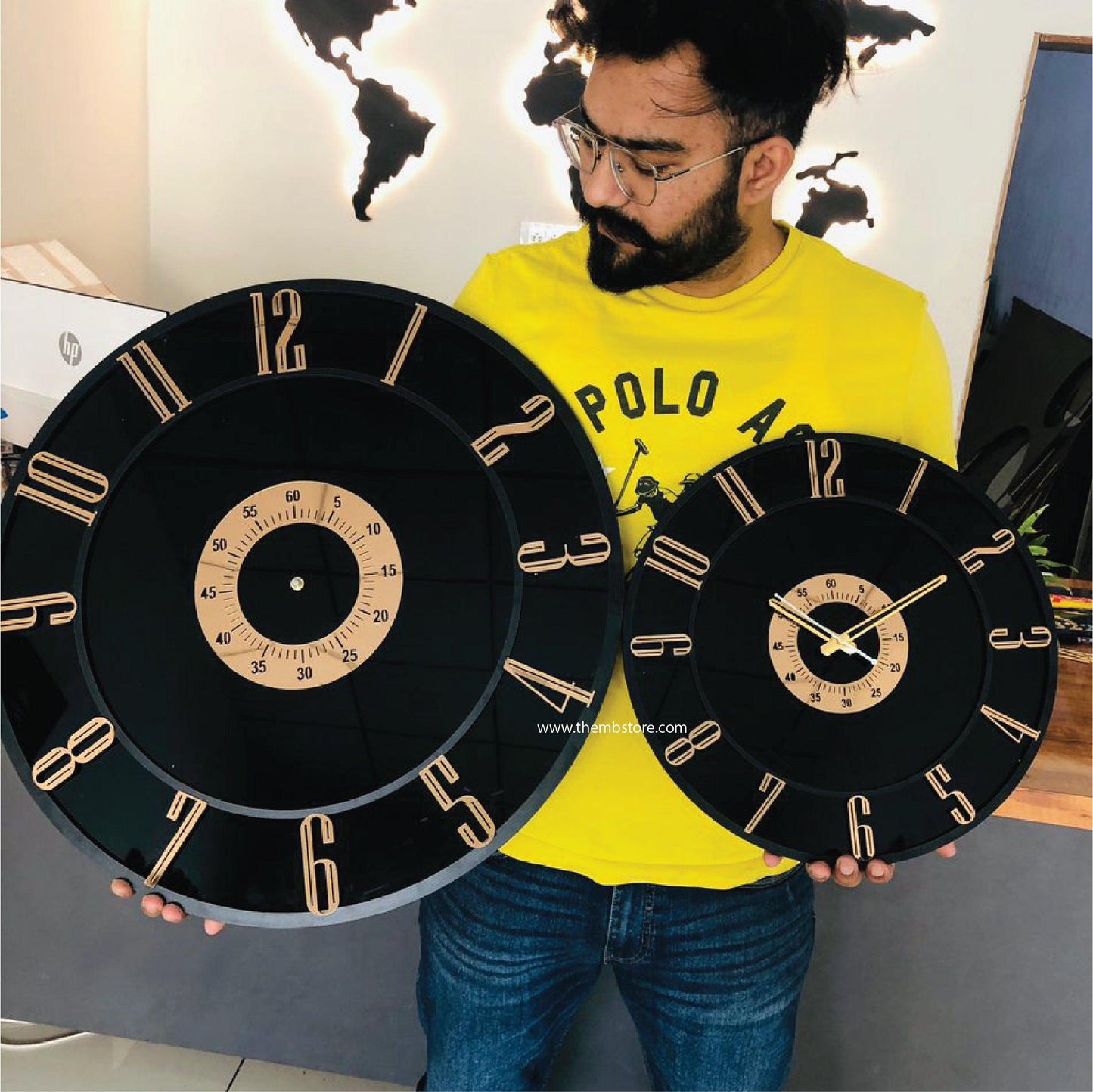 Rose Gold Mirror Clock