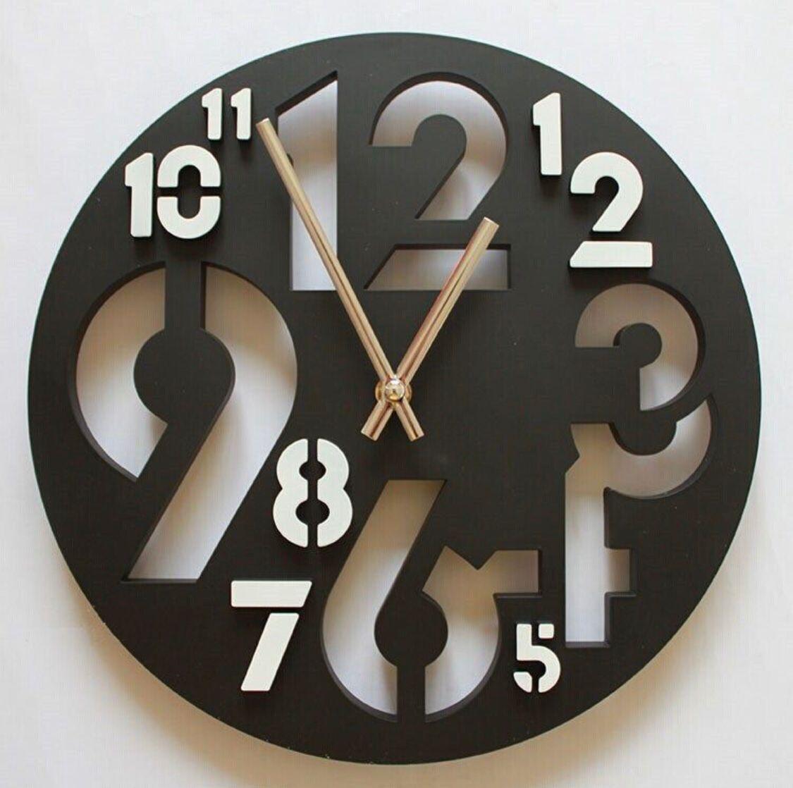 Cutout white layered clock