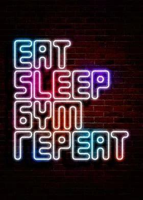 Eat Sleep Gym Repeat neon Sign For Gym