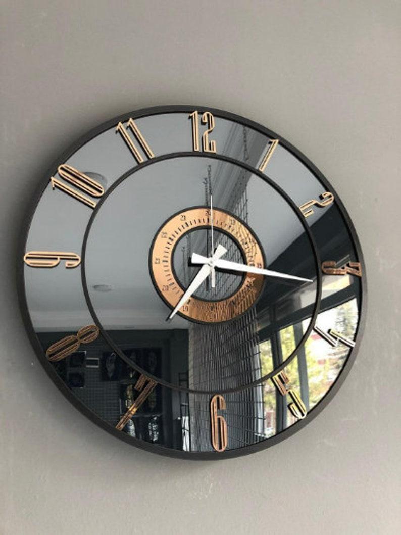 Rose Gold Mirror Clock
