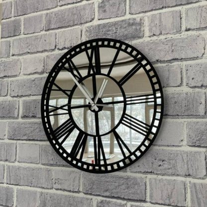Silver Mirror Rail Clock