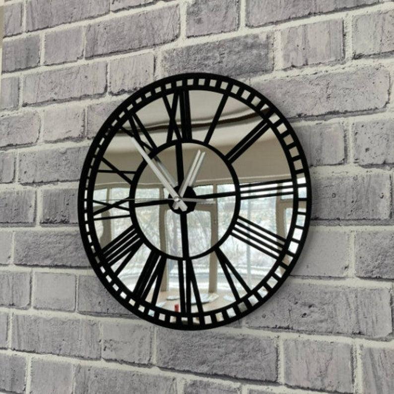 Silver Mirror Rail Clock - Makkar & Brothers