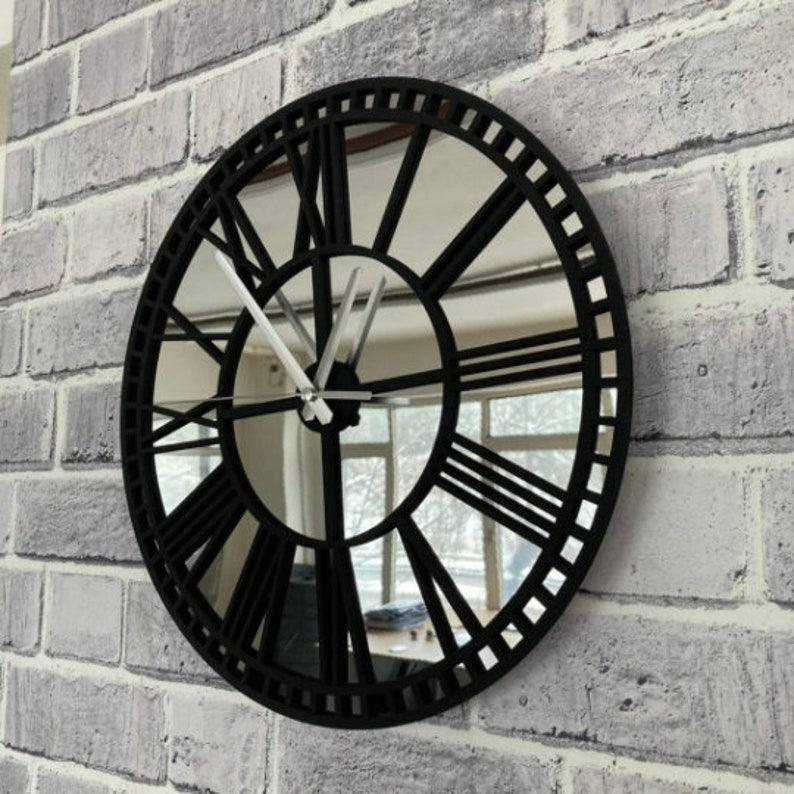 Silver Mirror Rail Clock - Makkar & Brothers