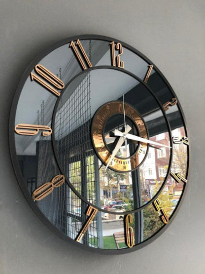 Rose Gold Mirror Clock