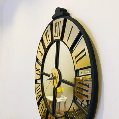 Silver golden rail clock
