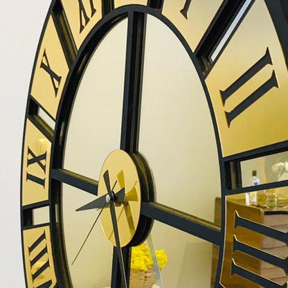 Silver golden rail clock