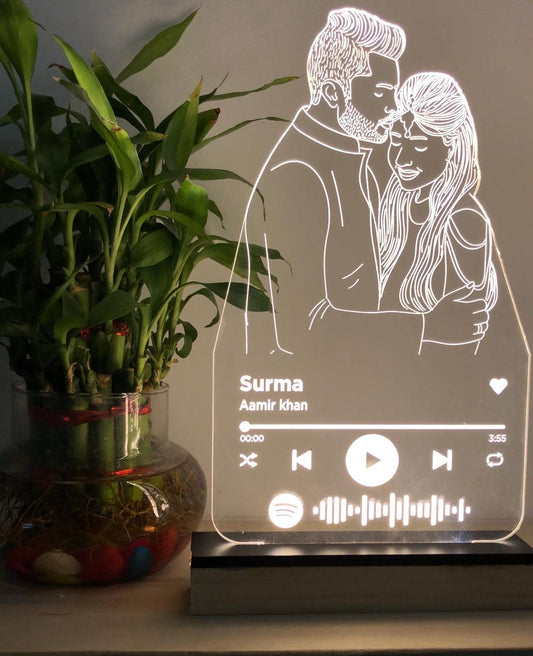 Customised Line Art Led Lamp with spotify song code