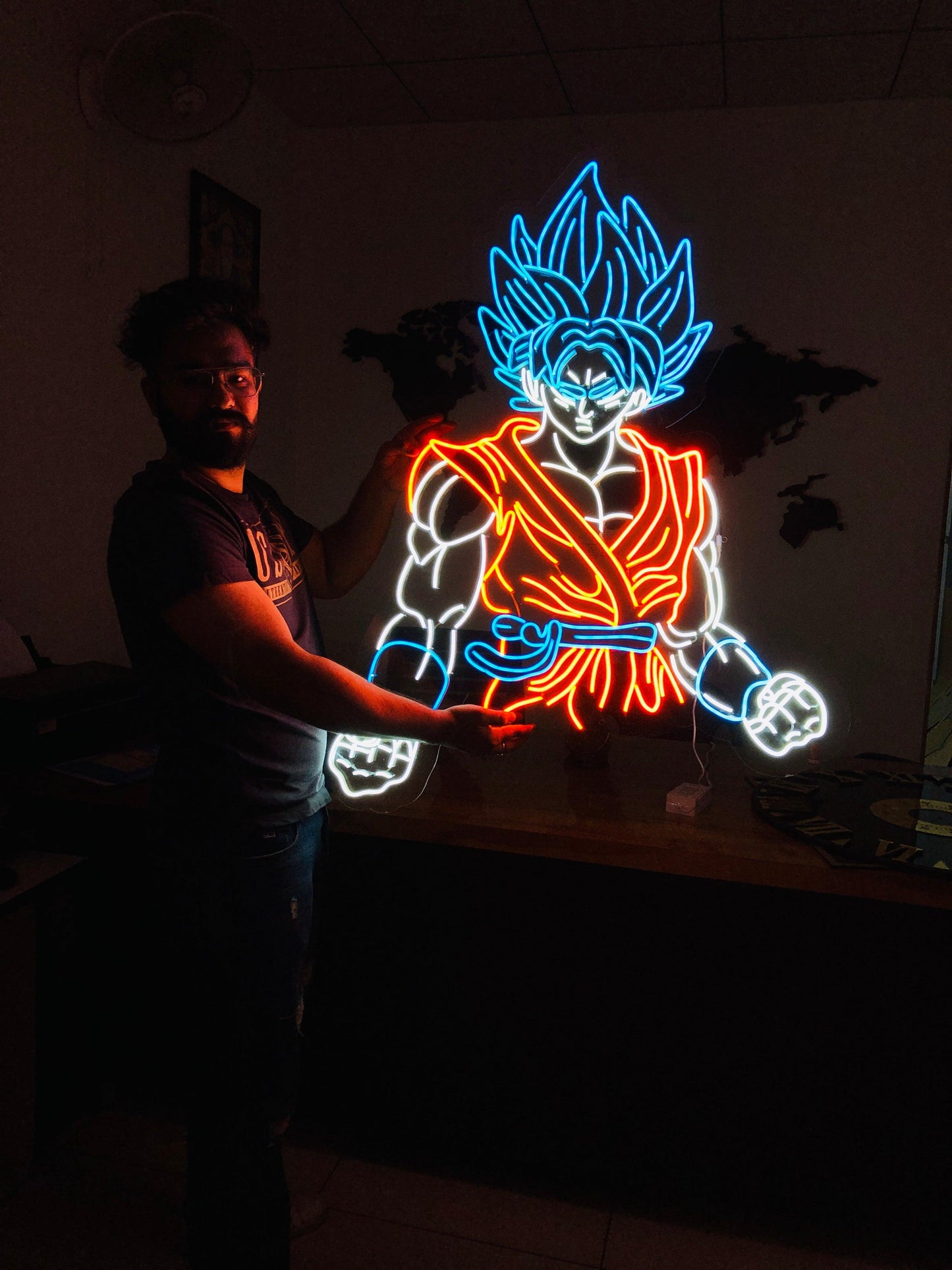 Goku Neon Sign Board 36x48 inches - Makkar & Brothers